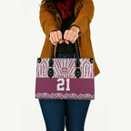 Queensland Maori Nga Hau E Wha Custom Leather Bag Polynesian Maori Tribal Pattern - Aussie Hoodie