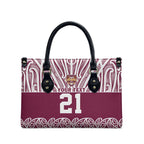 Queensland Maori Nga Hau E Wha Custom Leather Bag Polynesian Maori Tribal Pattern - Aussie Hoodie
