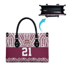 Queensland Maori Nga Hau E Wha Custom Leather Bag Polynesian Maori Tribal Pattern - Aussie Hoodie