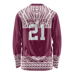 Queensland Maori Nga Hau E Wha Custom Long Sleeve Shirt Polynesian Maori Tribal Pattern
