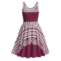 Queensland Maori Nga Hau E Wha Custom Midi Dress Polynesian Maori Tribal Pattern - Aussie Hoodie