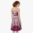 Queensland Maori Nga Hau E Wha Custom Midi Dress Polynesian Maori Tribal Pattern - Aussie Hoodie