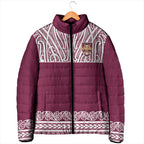 Queensland Maori Nga Hau E Wha Custom Padded Jacket Polynesian Maori Tribal Pattern - Aussie Hoodie