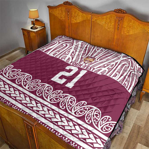 Queensland Maori Nga Hau E Wha Custom Quilt Polynesian Maori Tribal Pattern