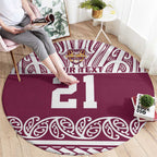 Queensland Maori Nga Hau E Wha Custom Round Carpet Polynesian Maori Tribal Pattern
