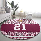 Queensland Maori Nga Hau E Wha Custom Round Carpet Polynesian Maori Tribal Pattern