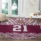 Queensland Maori Nga Hau E Wha Custom Round Carpet Polynesian Maori Tribal Pattern