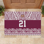 Queensland Maori Nga Hau E Wha Custom Rubber Doormat Polynesian Maori Tribal Pattern