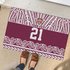 Queensland Maori Nga Hau E Wha Custom Rubber Doormat Polynesian Maori Tribal Pattern