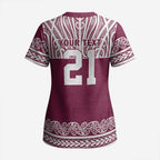 Queensland Maori Nga Hau E Wha Custom Scrub Top Polynesian Maori Tribal Pattern - Aussie Hoodie