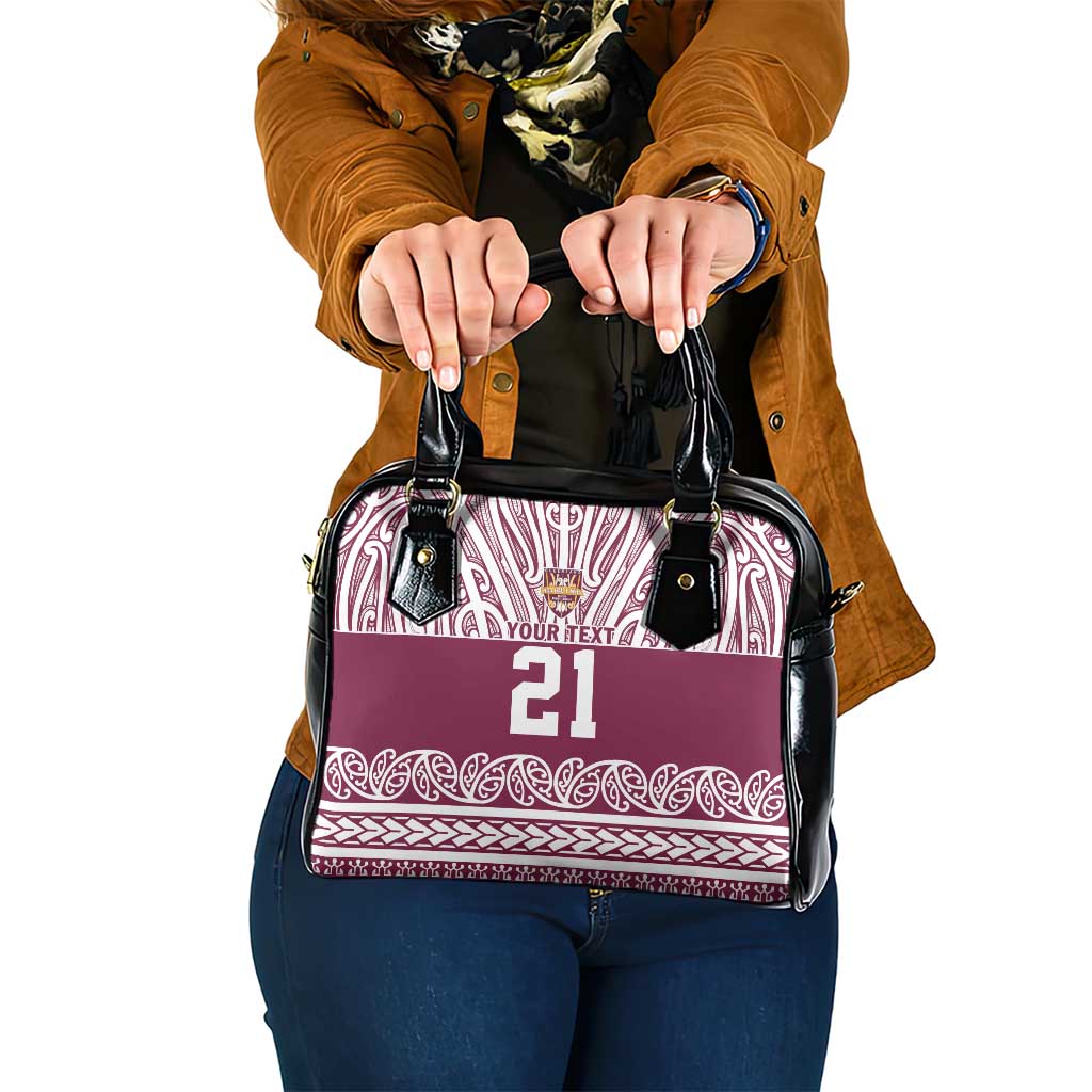 Queensland Maori Nga Hau E Wha Custom Shoulder Handbag Polynesian Maori Tribal Pattern