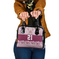 Queensland Maori Nga Hau E Wha Custom Shoulder Handbag Polynesian Maori Tribal Pattern