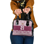 Queensland Maori Nga Hau E Wha Custom Shoulder Handbag Polynesian Maori Tribal Pattern