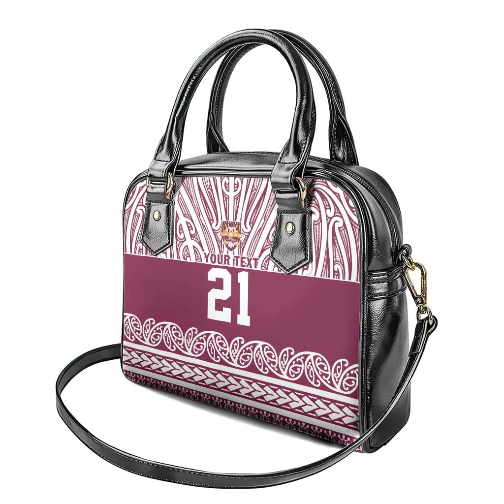 Queensland Maori Nga Hau E Wha Custom Shoulder Handbag Polynesian Maori Tribal Pattern