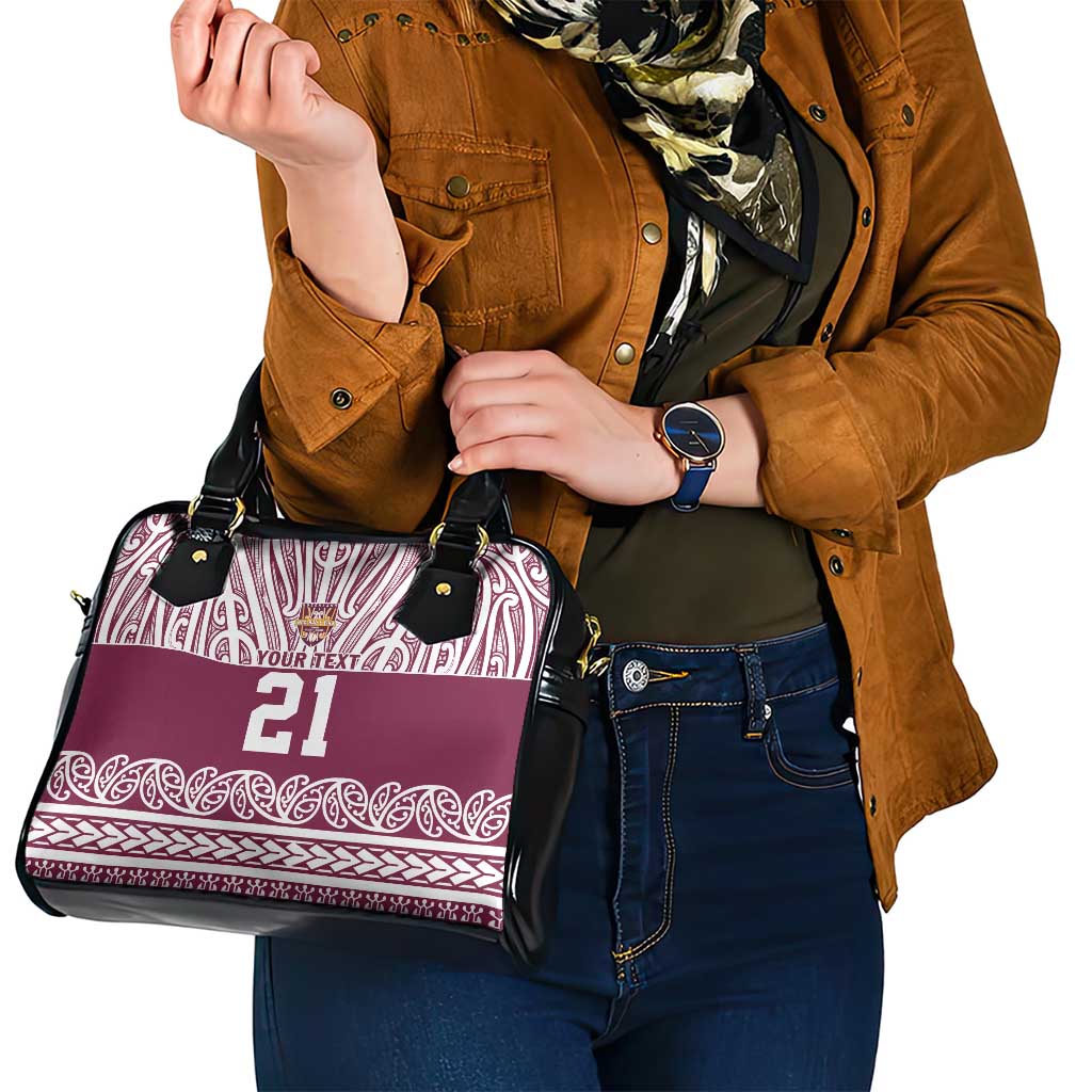 Queensland Maori Nga Hau E Wha Custom Shoulder Handbag Polynesian Maori Tribal Pattern