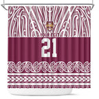 Queensland Maori Nga Hau E Wha Custom Shower Curtain Polynesian Maori Tribal Pattern