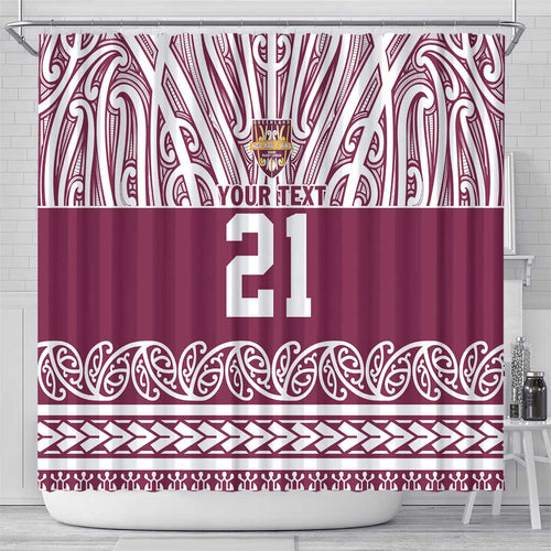 Queensland Maori Nga Hau E Wha Custom Shower Curtain Polynesian Maori Tribal Pattern