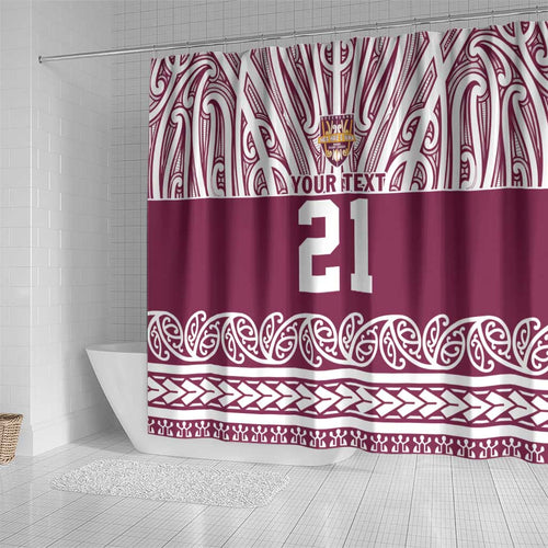 Queensland Maori Nga Hau E Wha Custom Shower Curtain Polynesian Maori Tribal Pattern