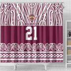Queensland Maori Nga Hau E Wha Custom Shower Curtain Polynesian Maori Tribal Pattern