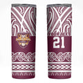 Queensland Maori Nga Hau E Wha Custom Skinny Tumbler Polynesian Maori Tribal Pattern
