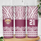 Queensland Maori Nga Hau E Wha Custom Skinny Tumbler Polynesian Maori Tribal Pattern