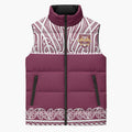 Queensland Maori Nga Hau E Wha Custom Sleeveless Puffer Jacket Polynesian Maori Tribal Pattern - Aussie Hoodie