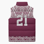 Queensland Maori Nga Hau E Wha Custom Sleeveless Puffer Jacket Polynesian Maori Tribal Pattern - Aussie Hoodie