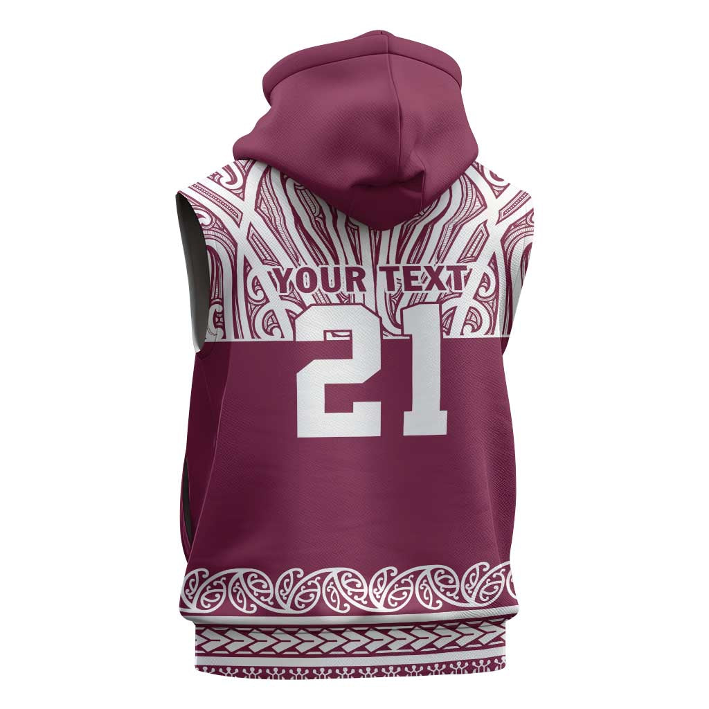 Queensland Maori Nga Hau E Wha Custom Sleeveless Zip Hoodie Polynesian Maori Tribal Pattern LT9