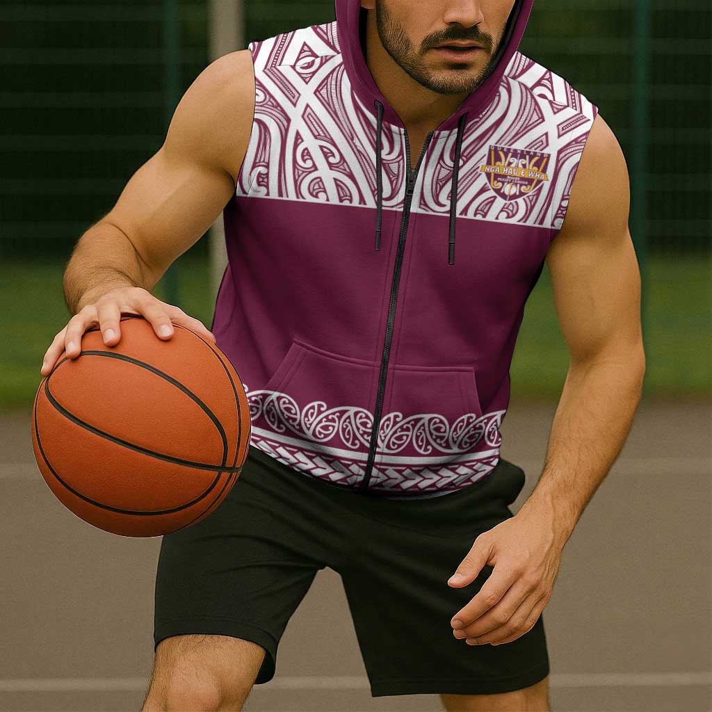Queensland Maori Nga Hau E Wha Custom Sleeveless Zip Hoodie Polynesian Maori Tribal Pattern LT9