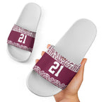 Queensland Maori Nga Hau E Wha Custom Slide Sandals Polynesian Maori Tribal Pattern - Aussie Hoodie
