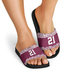 Queensland Maori Nga Hau E Wha Custom Slide Sandals Polynesian Maori Tribal Pattern - Aussie Hoodie