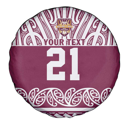 Queensland Maori Nga Hau E Wha Custom Spare Tire Cover Polynesian Maori Tribal Pattern