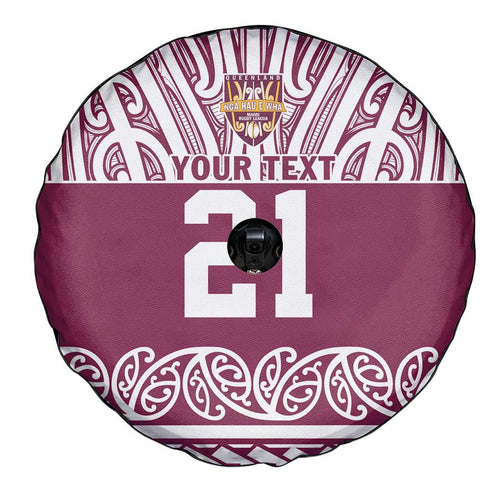 Queensland Maori Nga Hau E Wha Custom Spare Tire Cover Polynesian Maori Tribal Pattern