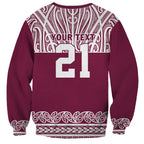 Queensland Maori Nga Hau E Wha Custom Sweatshirt Polynesian Maori Tribal Pattern