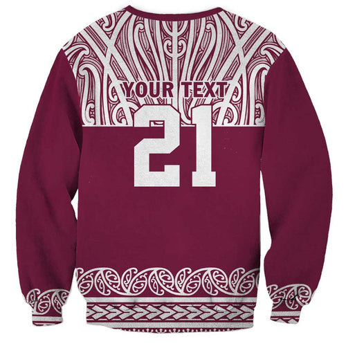 Queensland Maori Nga Hau E Wha Custom Sweatshirt Polynesian Maori Tribal Pattern