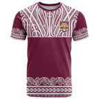 Queensland Maori Nga Hau E Wha Custom T Shirt Polynesian Maori Tribal Pattern