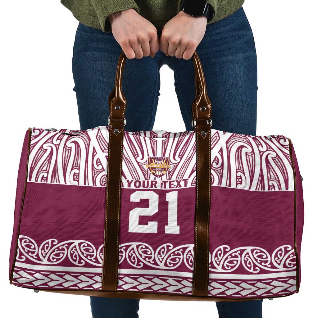 Queensland Maori Nga Hau E Wha Custom Travel Bag Polynesian Maori Tribal Pattern - Aussie Hoodie