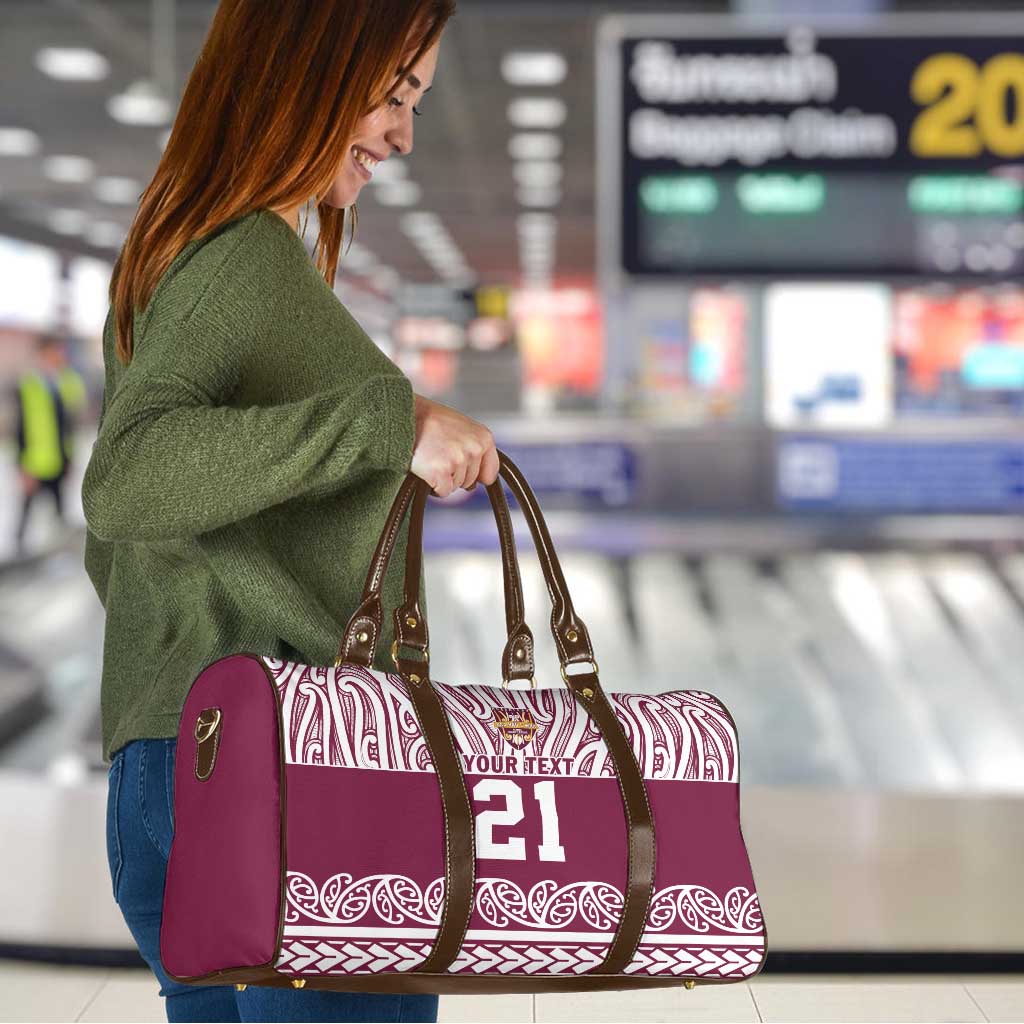 Queensland Maori Nga Hau E Wha Custom Travel Bag Polynesian Maori Tribal Pattern - Aussie Hoodie
