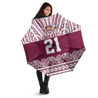 Queensland Maori Nga Hau E Wha Custom Umbrella Polynesian Maori Tribal Pattern - Aussie Hoodie