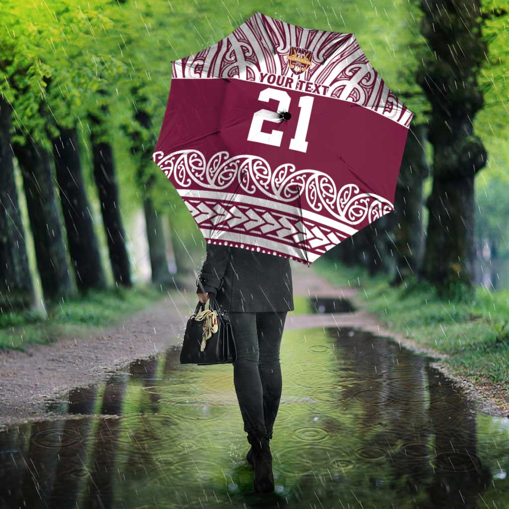 Queensland Maori Nga Hau E Wha Custom Umbrella Polynesian Maori Tribal Pattern - Aussie Hoodie