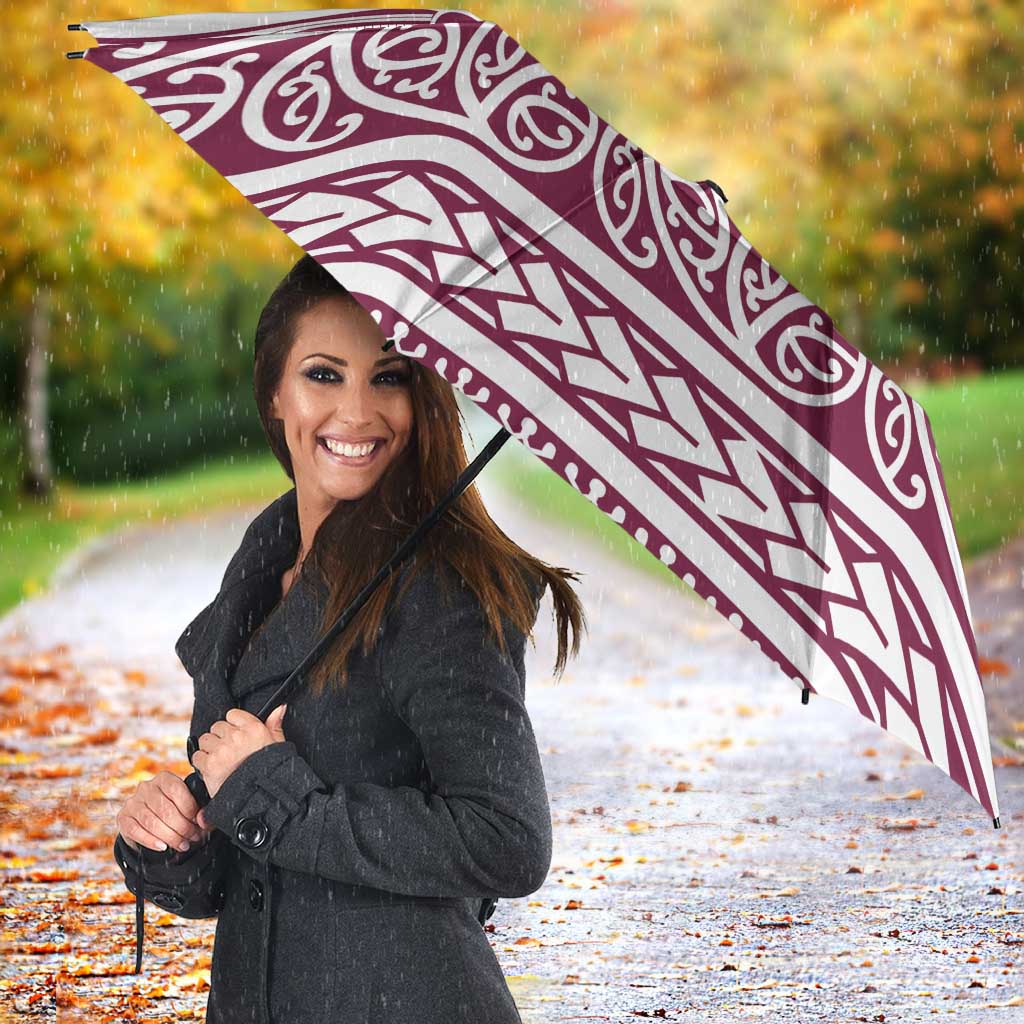 Queensland Maori Nga Hau E Wha Custom Umbrella Polynesian Maori Tribal Pattern - Aussie Hoodie