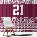 Queensland Maori Nga Hau E Wha Custom Window Curtain Polynesian Maori Tribal Pattern