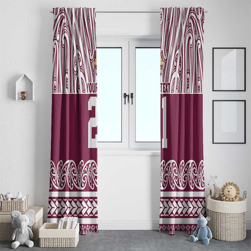 Queensland Maori Nga Hau E Wha Custom Window Curtain Polynesian Maori Tribal Pattern