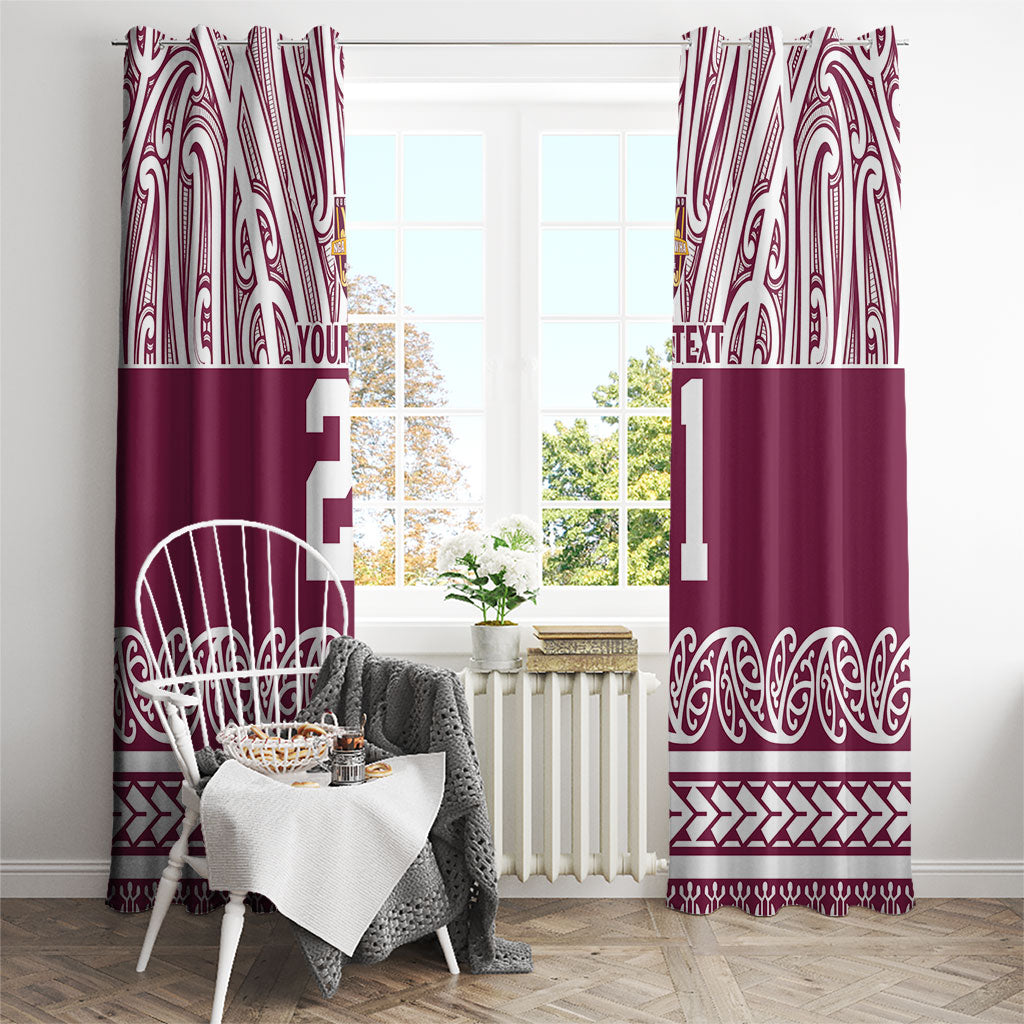 Queensland Maori Nga Hau E Wha Custom Window Curtain Polynesian Maori Tribal Pattern
