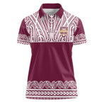 Queensland Maori Nga Hau E Wha Custom Women Polo Shirt Polynesian Maori Tribal Pattern