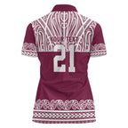 Queensland Maori Nga Hau E Wha Custom Women Polo Shirt Polynesian Maori Tribal Pattern