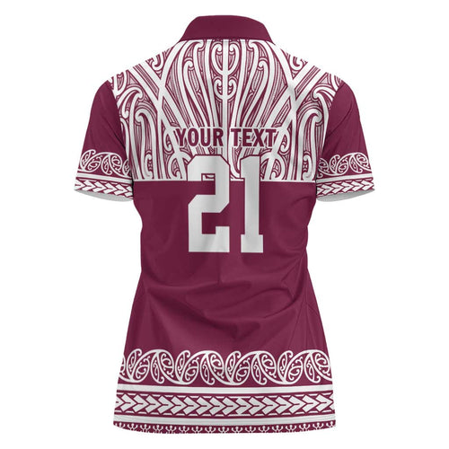 Queensland Maori Nga Hau E Wha Custom Women Polo Shirt Polynesian Maori Tribal Pattern