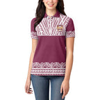 Queensland Maori Nga Hau E Wha Custom Women Polo Shirt Polynesian Maori Tribal Pattern