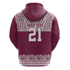 Queensland Maori Nga Hau E Wha Custom Zip Hoodie Polynesian Maori Tribal Pattern