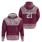 Queensland Maori Nga Hau E Wha Custom Zip Hoodie Polynesian Maori Tribal Pattern